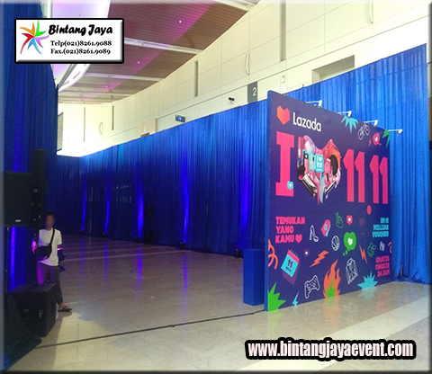 Pusat Sewa Backdrop + Lampu sorot Event Lazada di DKI Jakarta