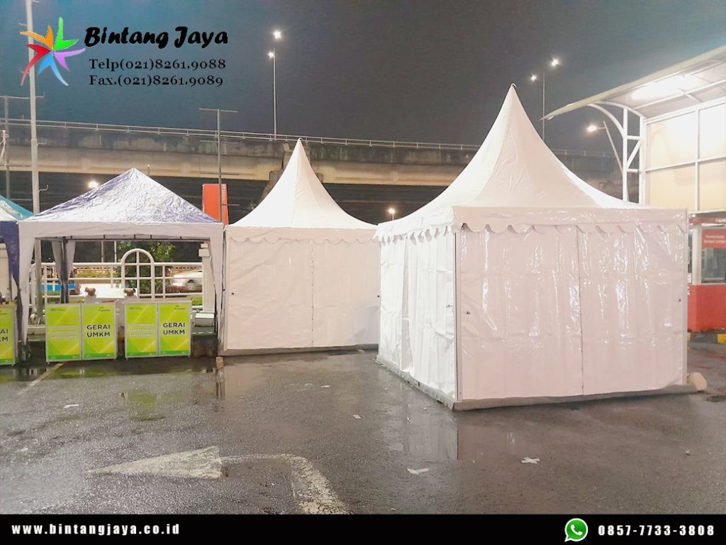 Sewa tenda kerucut event bazar meriah tahun baru 2023