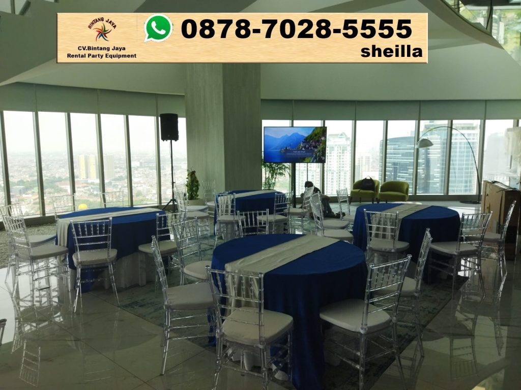 Pusat sewa round table dan kursi acrylic tiffany Bekasi