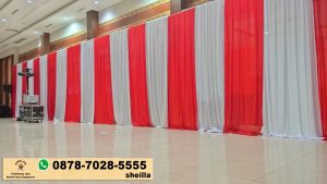 Pusat Sewa Tirai Merah Putih Bahan Filamin Area Jakarta