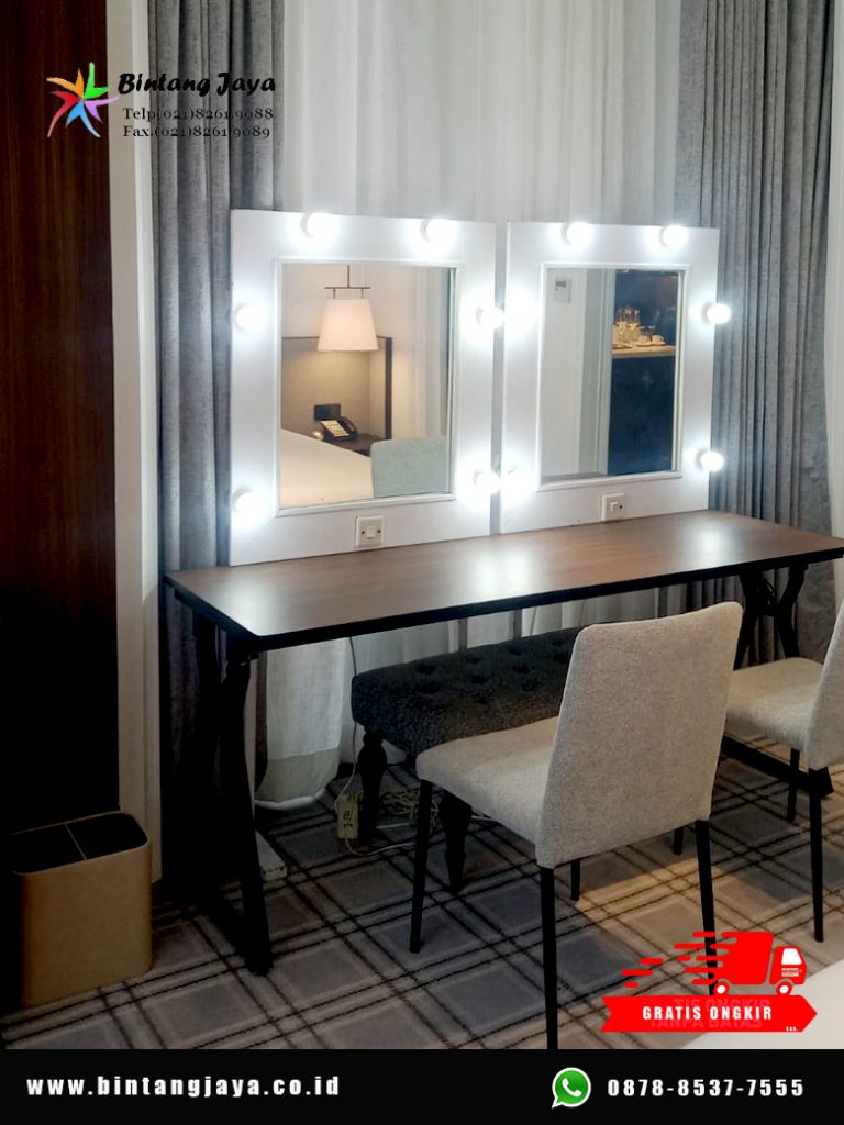 Rental Kaca Rias Putih Lampu Premium untuk Dressing Room dan Studio Makeup