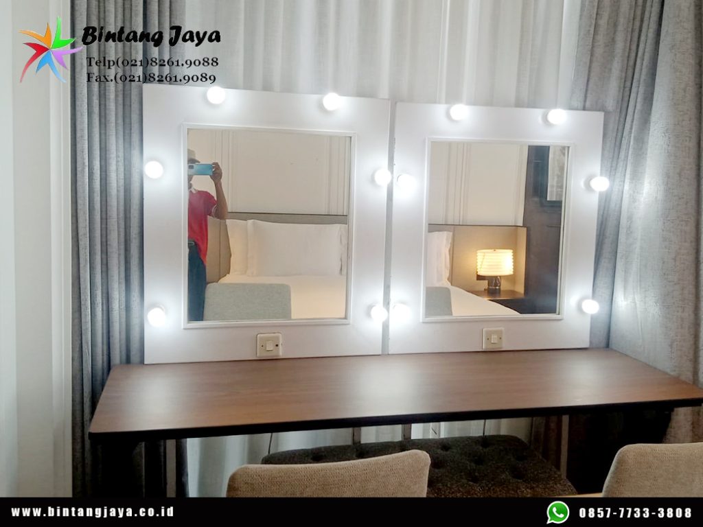 Rental Kaca Rias Putih Lampu Premium untuk Dressing Room dan Studio Makeup